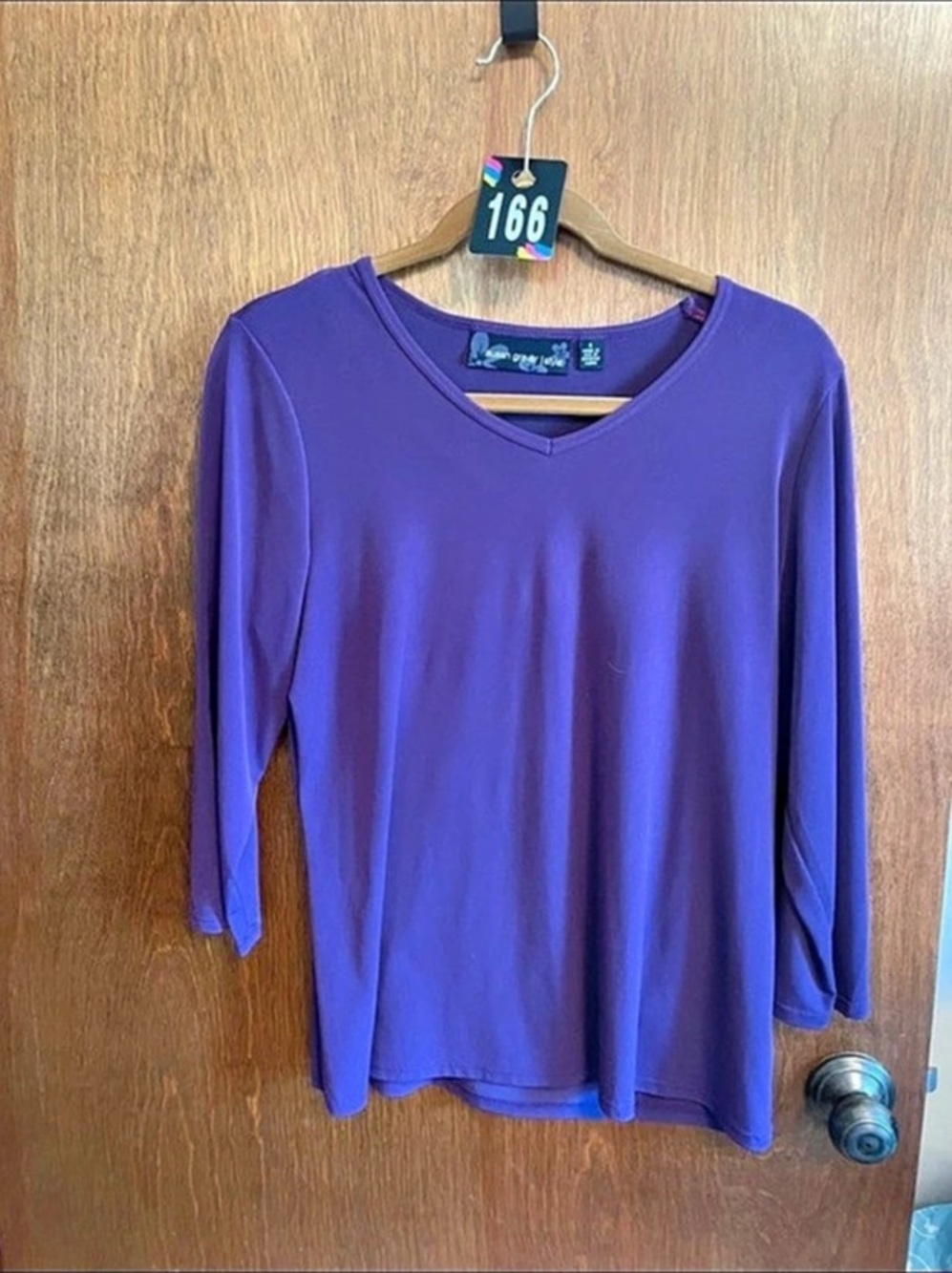 Simply Vera Wang Long Sleeve Tunic in Purple Size Medium